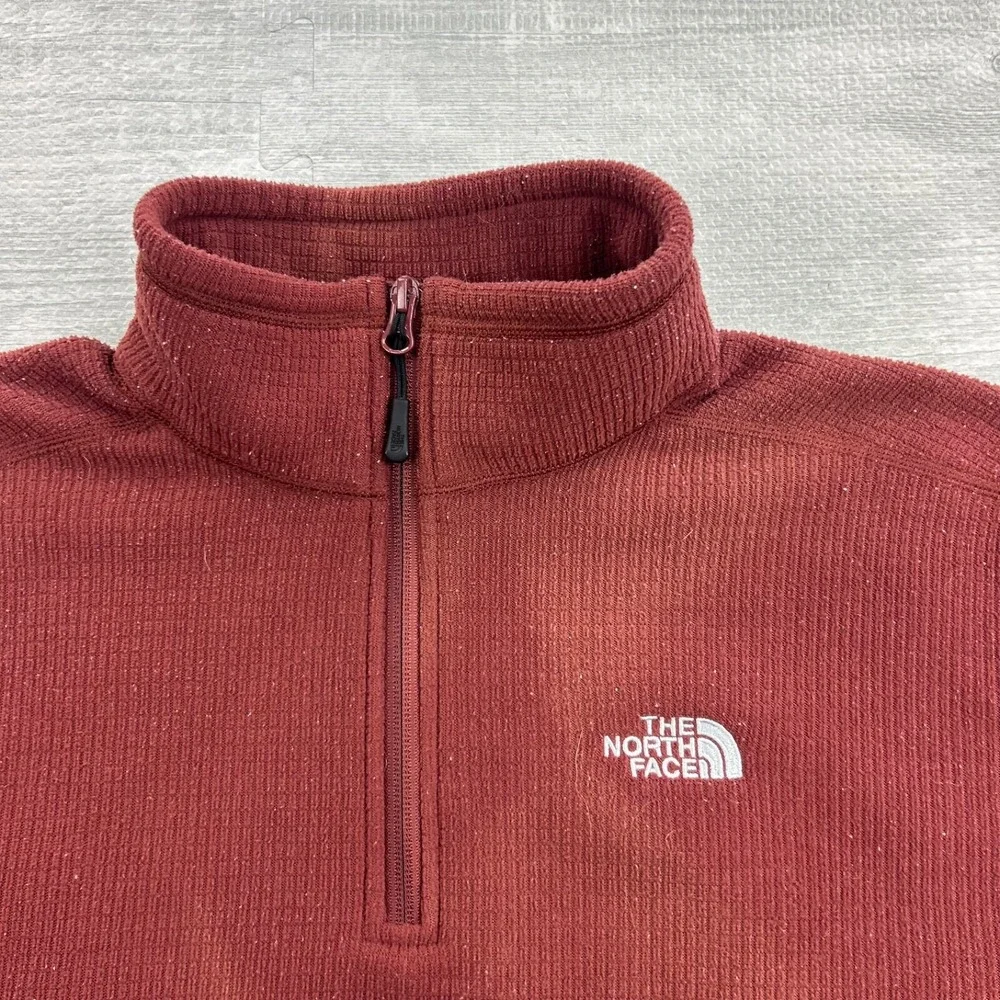 The North Face 1/4 Zip Sweatshirt Men's Large‎ Brown Logo Hiking Pull Over
